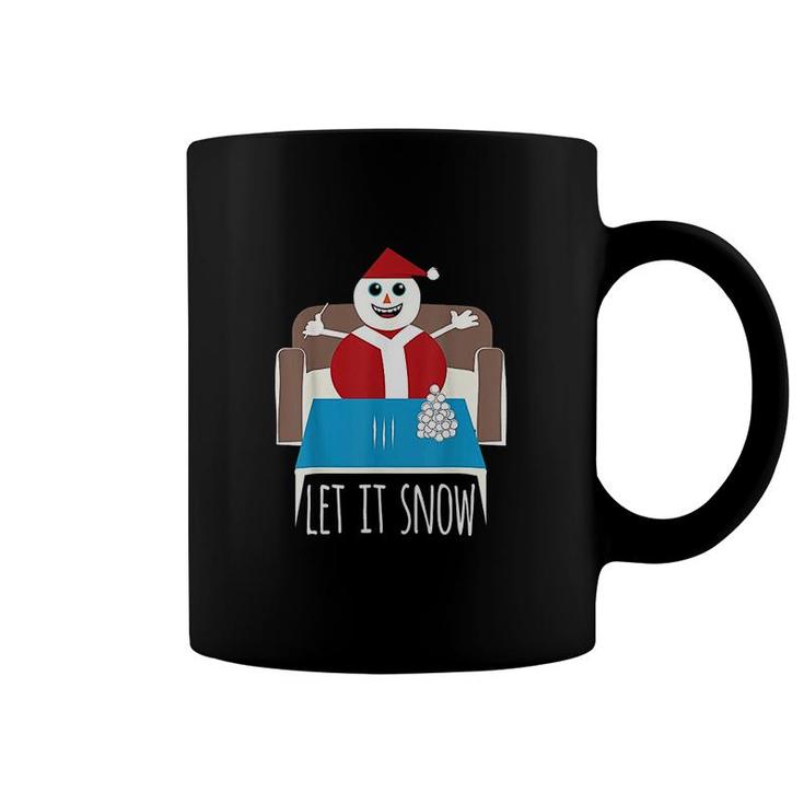 Funny Let It Snow Snowman Removed Ban Drug Reference Xmas  Coffee Mug