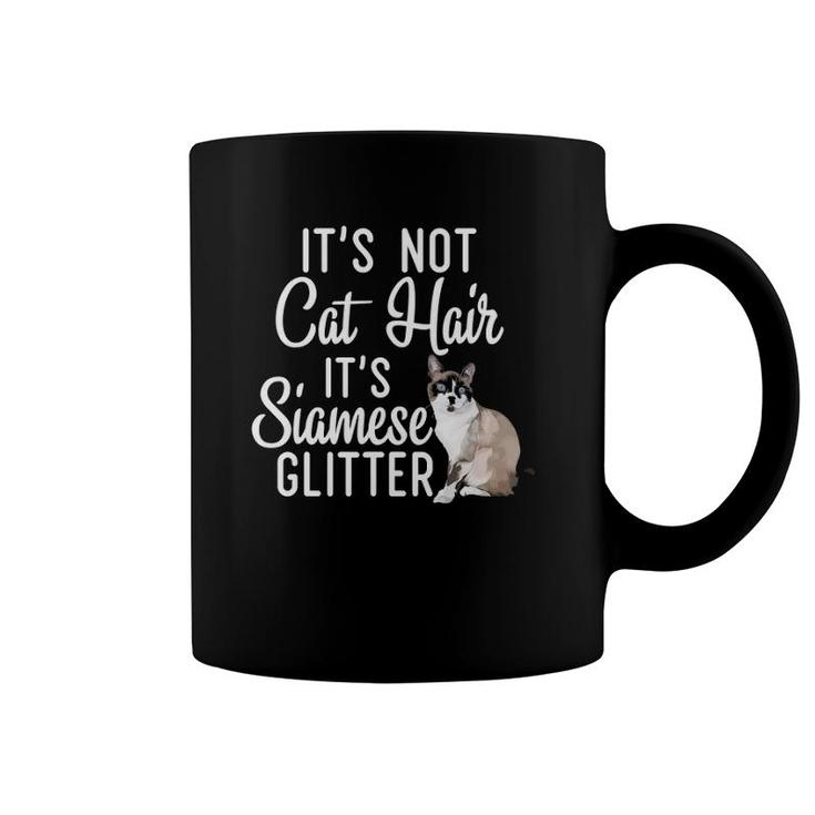 Funny Not Cat Hair It's Siamese Glitter Cat Mom Dad Coffee Mug
