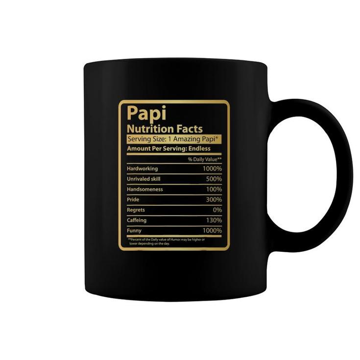 Funny Papi Nutrition Facts Father's Day Gift Papi Coffee Mug
