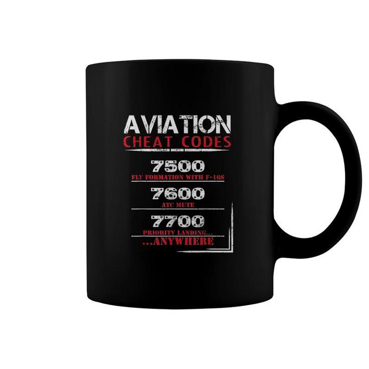 Funny Pilot Aviation Cheat Codes Coffee Mug