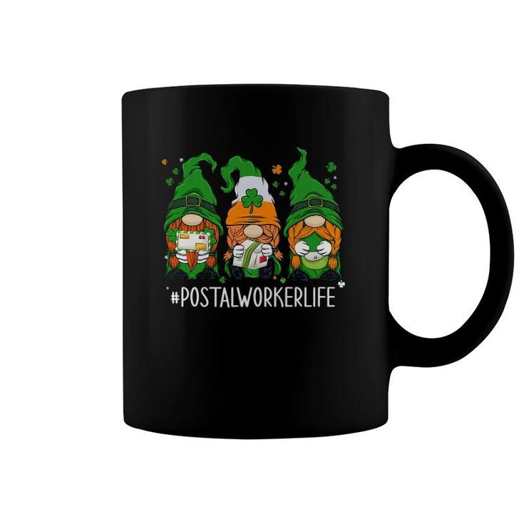 Funny Postal Worker Life Gnomes Happy St Patrick's Day Coffee Mug