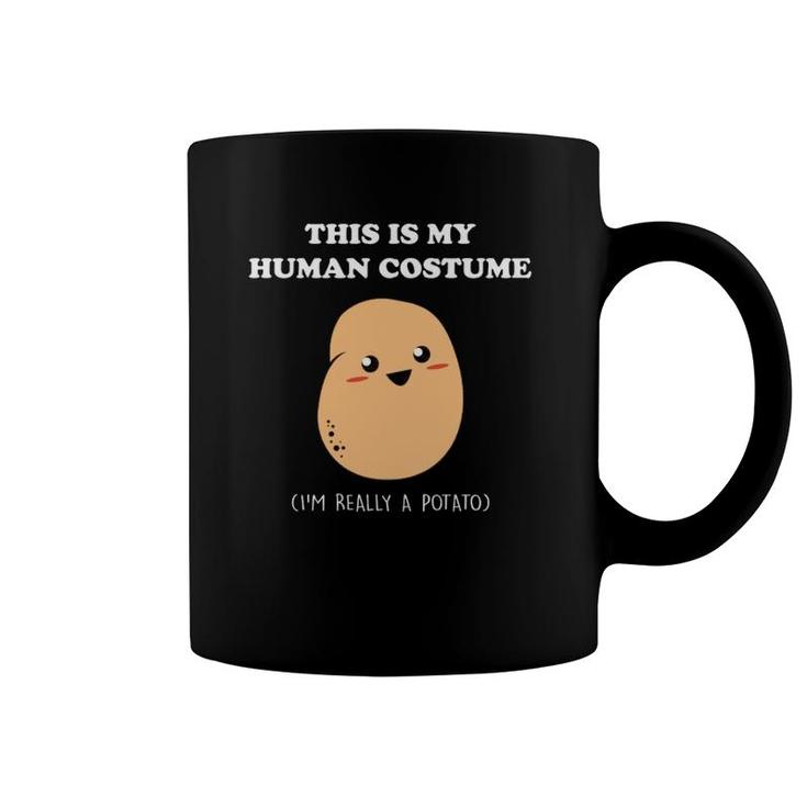 Funny Potato Halloween Gift This Is My Human Costume Potato  Coffee Mug
