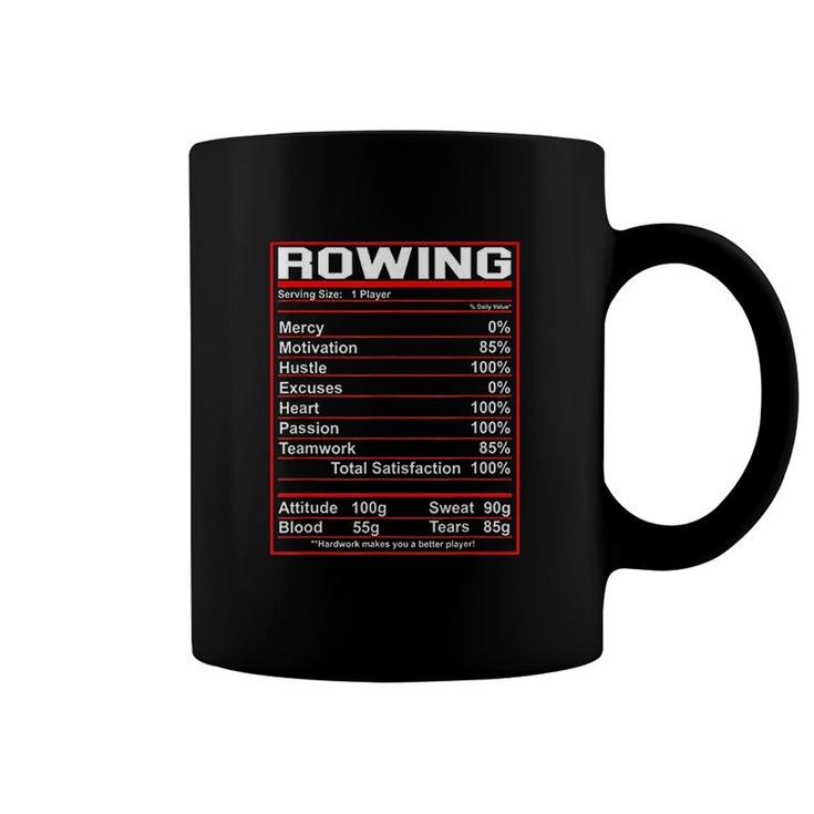 Funny Rowing Nutrition Facts Rower Team Coffee Mug