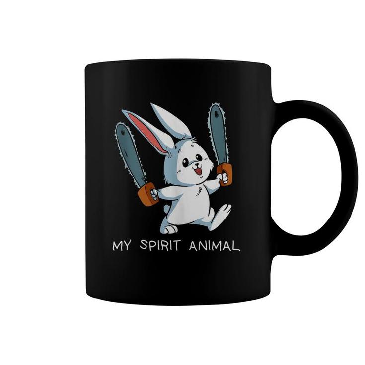 Funny Spirit Animal Loony Chainsaw Bunny Crazy Rabbit  Coffee Mug