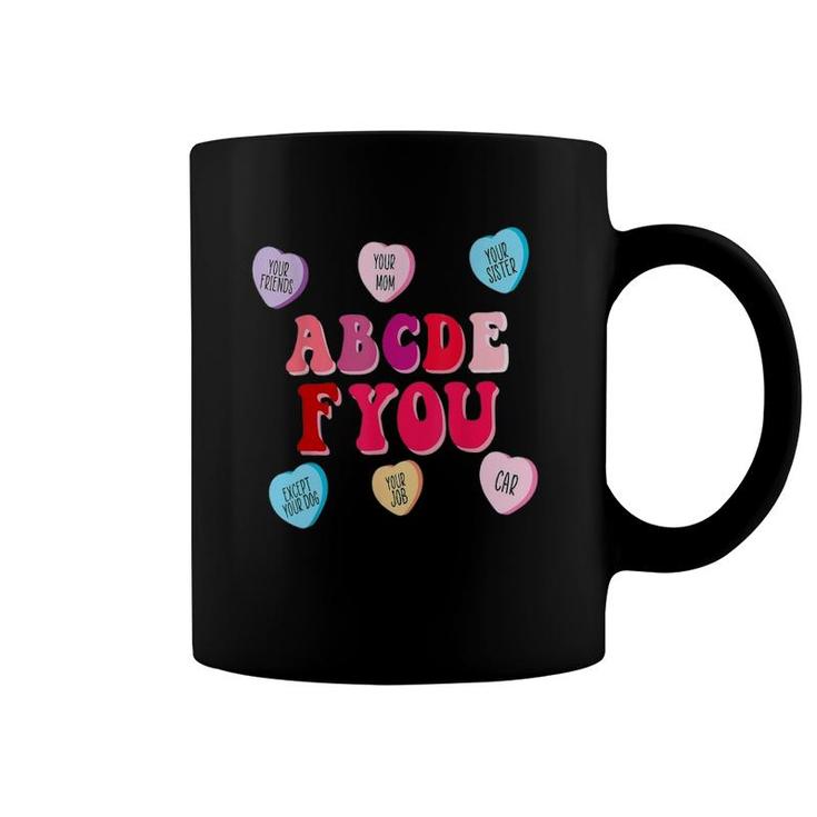 Funny Valentine's Day Hearts Abcdefu Women Men Valentine Coffee Mug