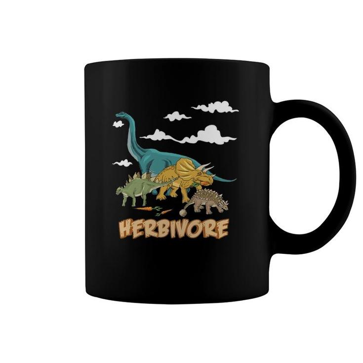 Funny Vegan Herbivore Brontosaurus Dino Coffee Mug