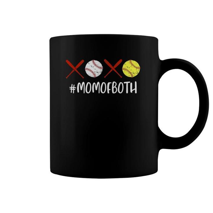 Funny Xoxo Mom Of Both Softball Mom Baseball Mom Mothers Day Coffee Mug