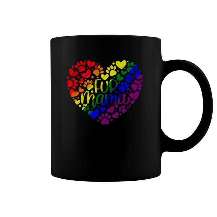 Fur Mama Pride Heart Coffee Mug