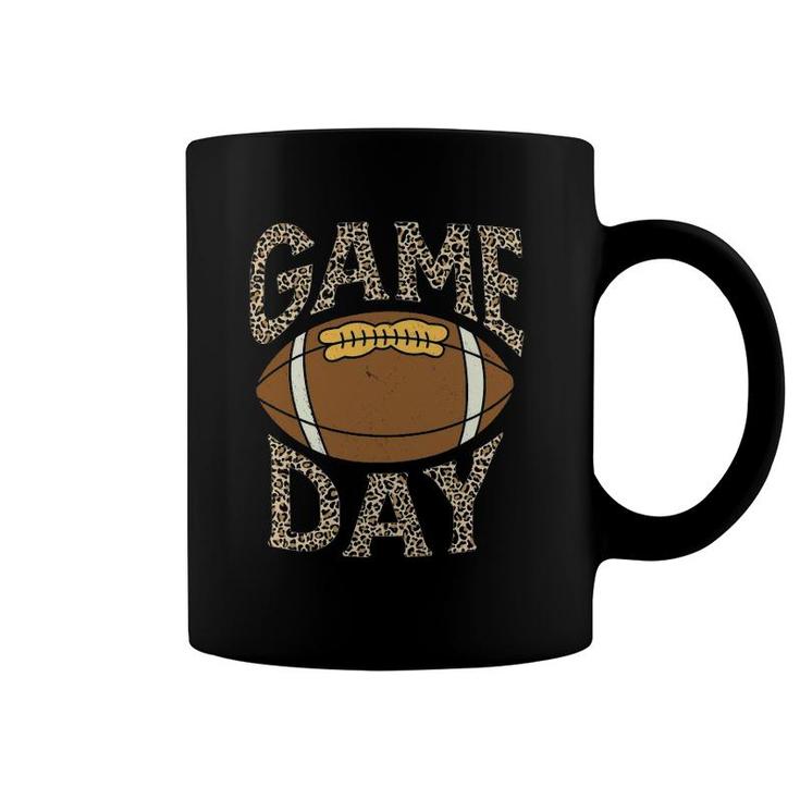 Game Day Football Leopard Print Sports Women Mom Coffee Mug