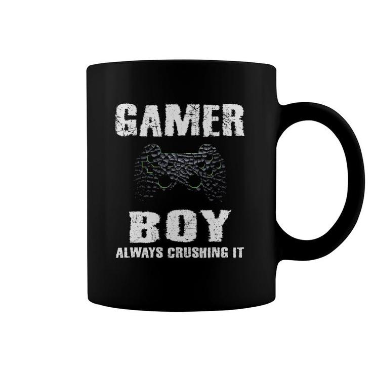 Gamer Boy Crushing It Gamer Boys Kids Video Games Teenager Coffee Mug