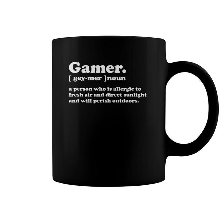Gamer Definition Funny Gaming Video Game Coffee Mug