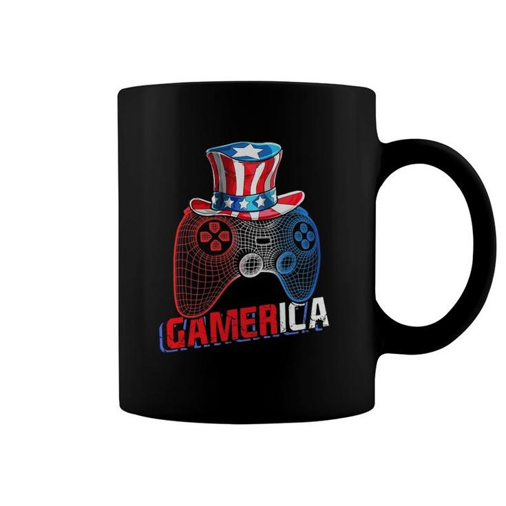 Gamerica 4Th Of July Video Game American Flag Uncle Sam Boys Coffee Mug
