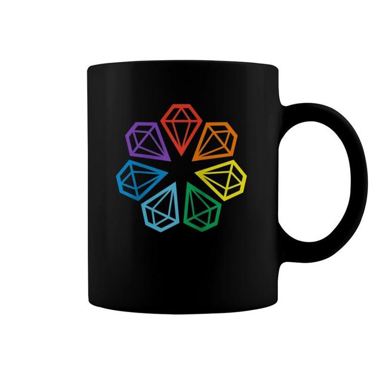 Gay Pride Lgbt Rainbow Minimalist Polygon Diamonds  Coffee Mug