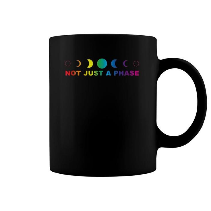 Gay Pride Moon Not Just A Phase Rainbow Lunar Cycle  Coffee Mug