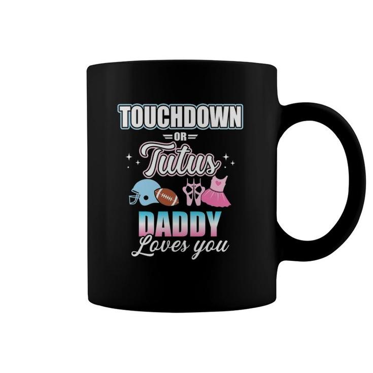 Gender Reveal Touchdowns Or Tutus Daddy Matching Baby Party Coffee Mug
