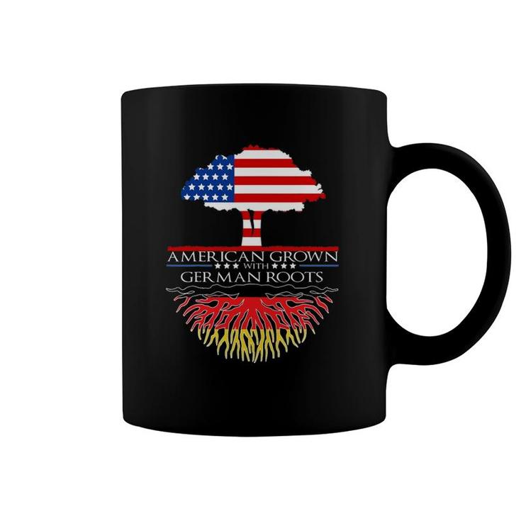 German Roots American Grown Tree Flag Usa Germany Coffee Mug