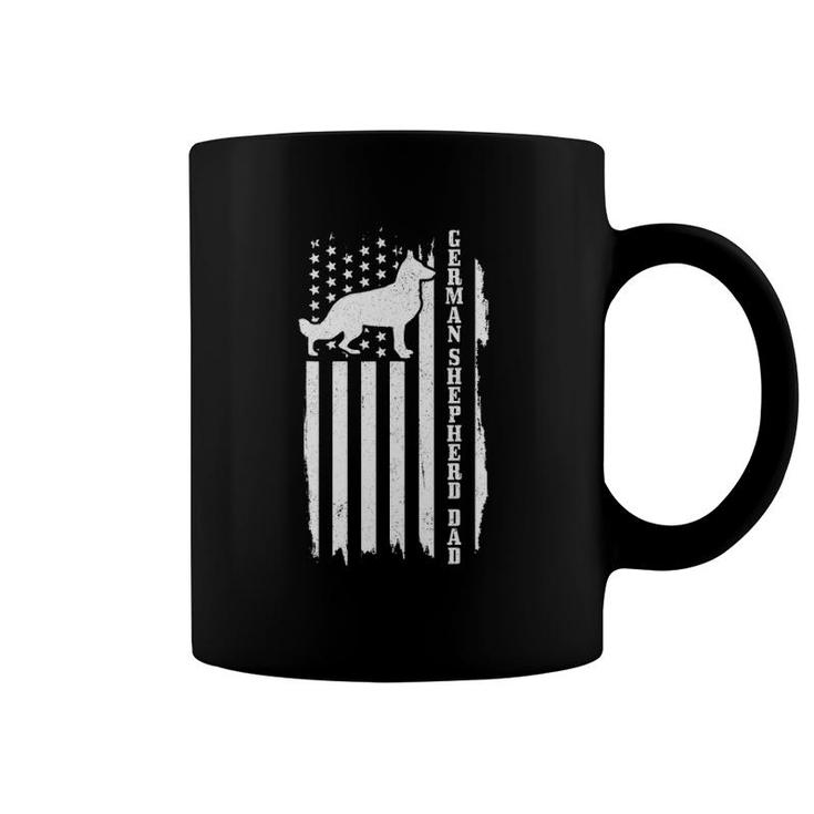 German Shepherd Dad Vintage American Flag Patriotic Dog Coffee Mug