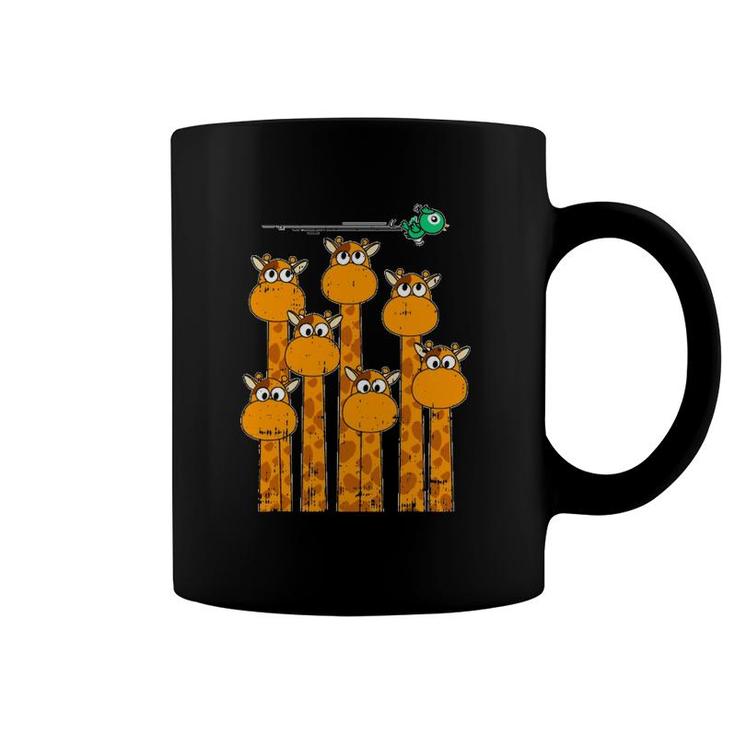 Giraffe Bird Animals Cute Wildlife Safari Gift Coffee Mug