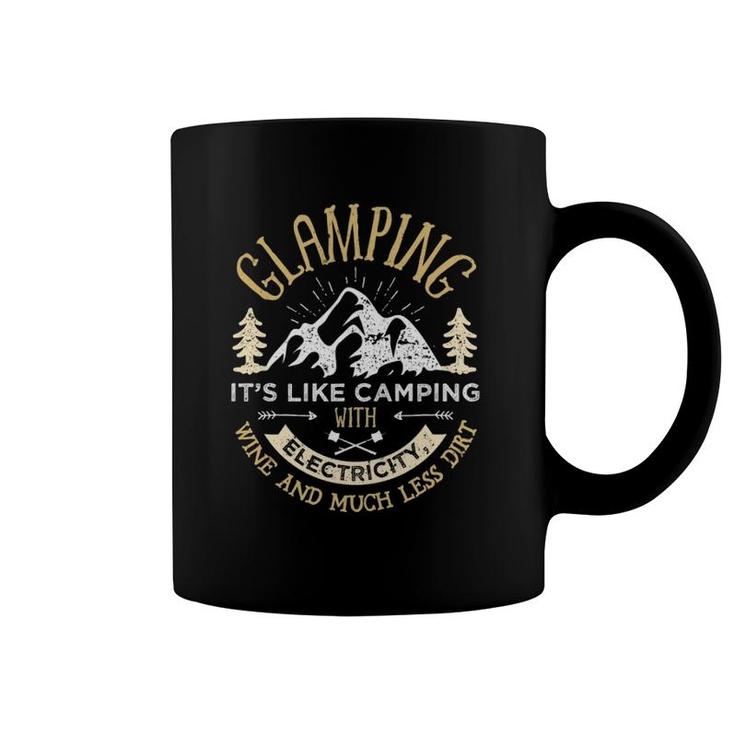 Glamping Definition Glamper Women Men Wine Funny Camping  Coffee Mug