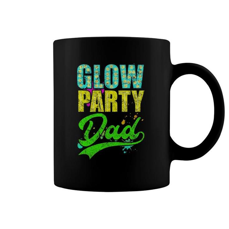 Glow Party Dad Retro Neon Father Daddy Distressed Coffee Mug