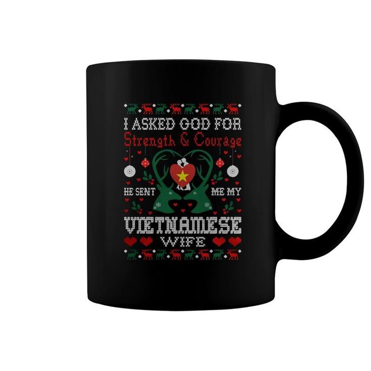 God Sent Vietnamese Wife Christmas Ugly Sweater Sweatshirt Coffee Mug