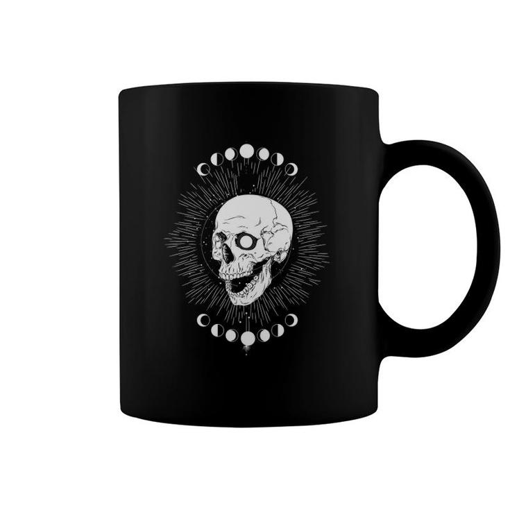 Goth Moon Phases Skull Halloween Coffee Mug