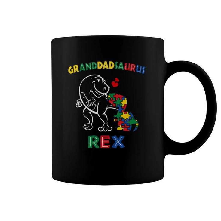 Granddadsaurus Autism Awareness Granddad Dinosaur Grandpa Coffee Mug