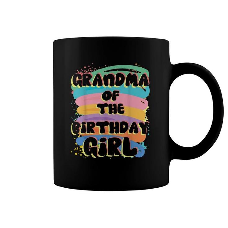 Grandma Of The Birthday Girl Colorful Matching Family Coffee Mug