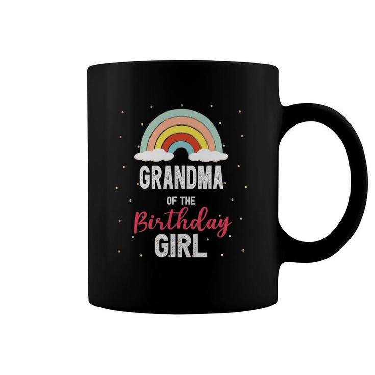 Grandma Of The Birthday Girl Grandma Gift Rainbow Birthday Coffee Mug