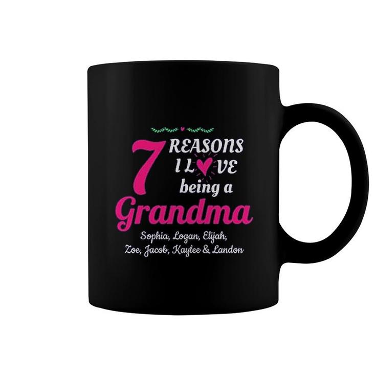 Grandma Personalized With White Customized Text For Grandkids Names Coffee Mug Grandma Personalized With White Customized Text For Grandkids Names Coffee Mug