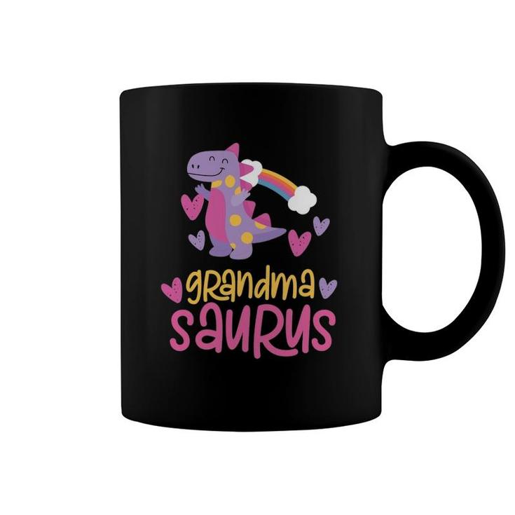 Grandma SaurusRex Dinosaur Rainbow Coffee Mug