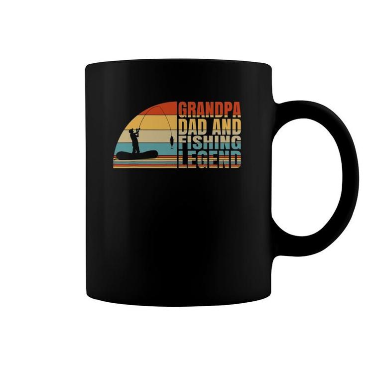 Grandpa Dad And Fishing Legend, Fishing Grandpa Fisherman Coffee Mug
