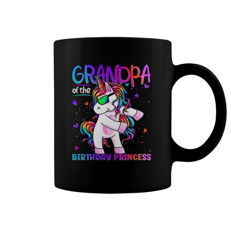 Grandpa Of The Birthday Princess Flossing Unicorn Mens Coffee Mug