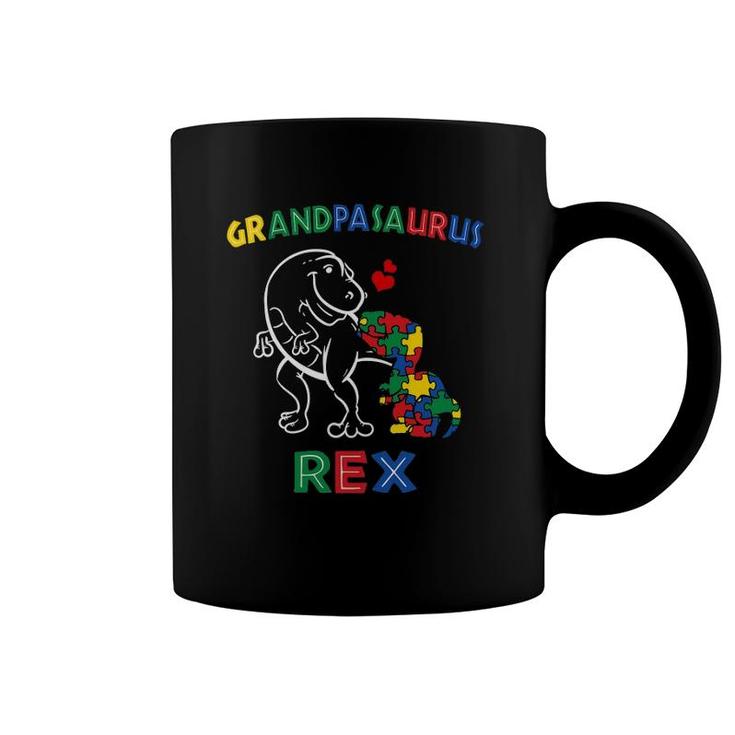 Grandpasaurus Autism Awareness Grandpa Dinosaur Grandfather Coffee Mug