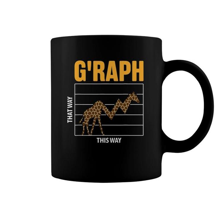 G'raph This Way That Way Funny Math Lover Giraffe Pun Coffee Mug