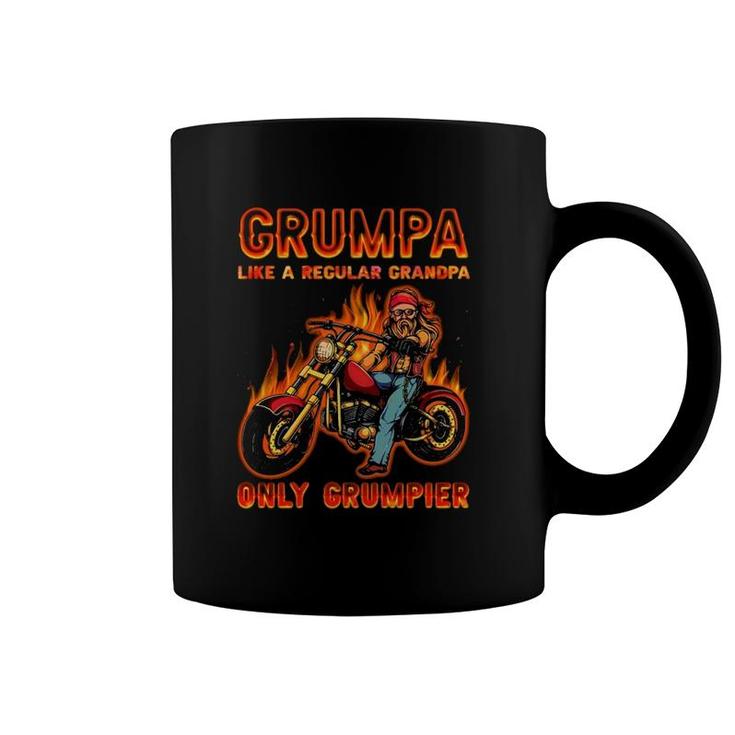 Grumpa Like A Regular Grandpa Only Grumpier Funny Gift For Cool Grandpa Biker Coffee Mug