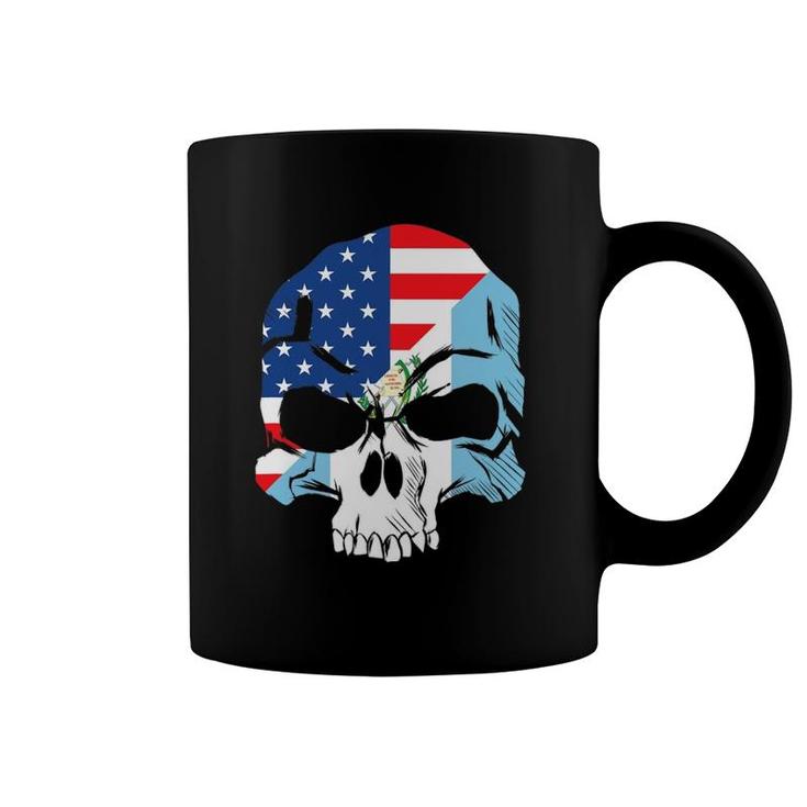 Guatemala Usa Flag Skull Gift Coffee Mug