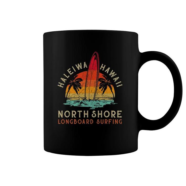 Haleiwa Hawaii Oahu North Shore Beach Longboard Surfing Gift Coffee Mug