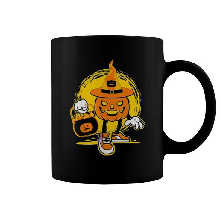 Halloween Pumpkin Game Design Character With Candies Coffee Mug