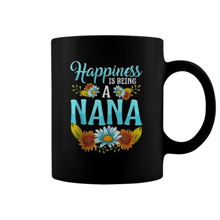 Happiness Is Being A Nana Cute Floral Mothers Day Gifts Coffee Mug