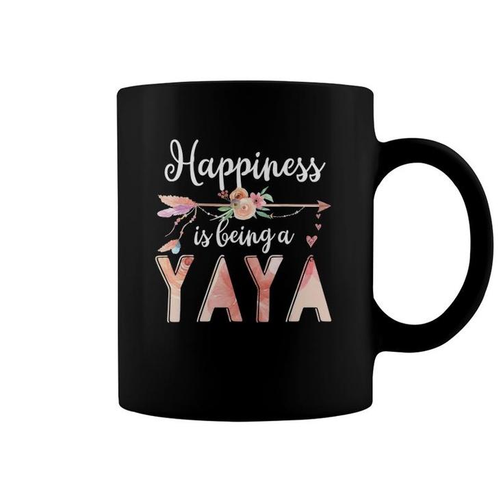 Happiness Is Being A Yaya Floral Mother's Day Grandma Coffee Mug