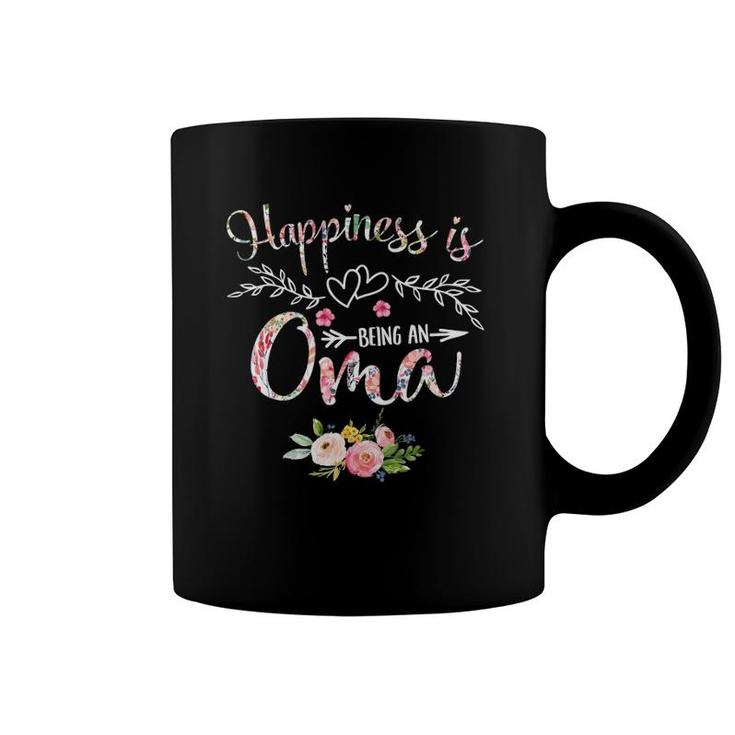 Happiness Is Being An Oma Ever Women Floral Decor Grandma Coffee Mug