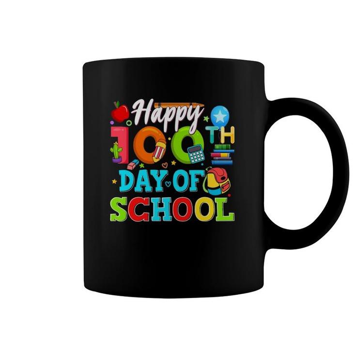 Happy 100Th Day Of School Teacher Kids 100 Days Rainbow Coffee Mug | Mazezy