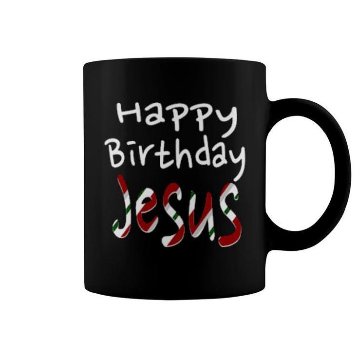 Happy Birthday Jesus Christmas Candy Cane Christian  Coffee Mug