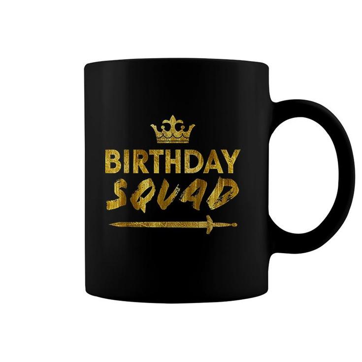 Happy Birthday Squad King Crown Sword Party Golden Cruise  Coffee Mug