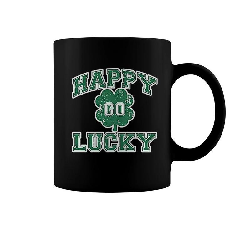 Happy Go Luck Clover St Patricks Day Coffee Mug