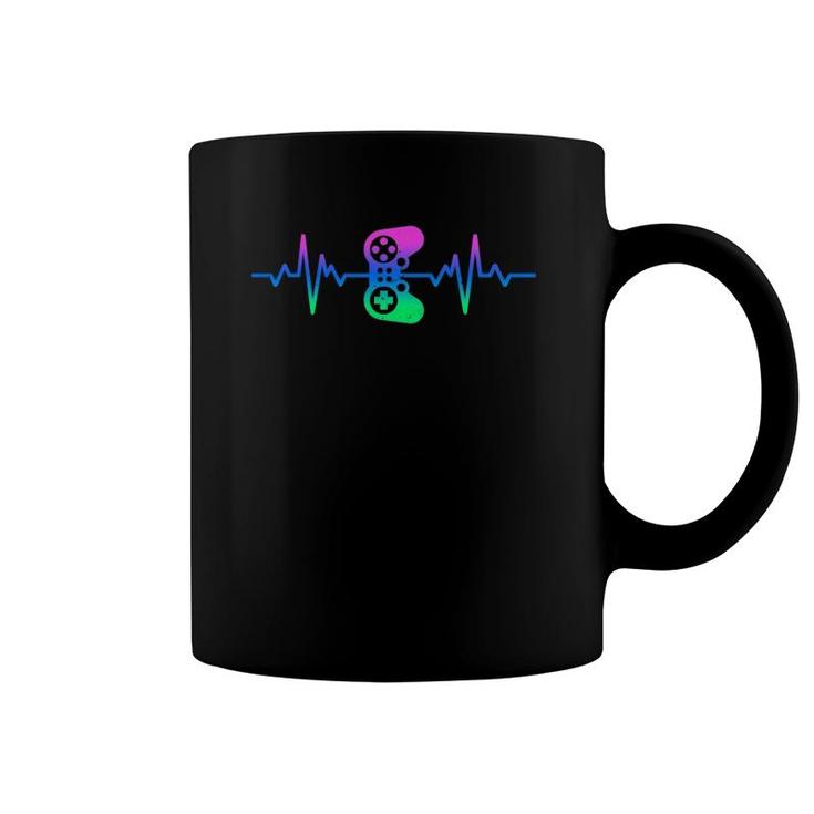 Heartbeat Gamer Nerdy Gamer Design - Video Game Controller Coffee Mug