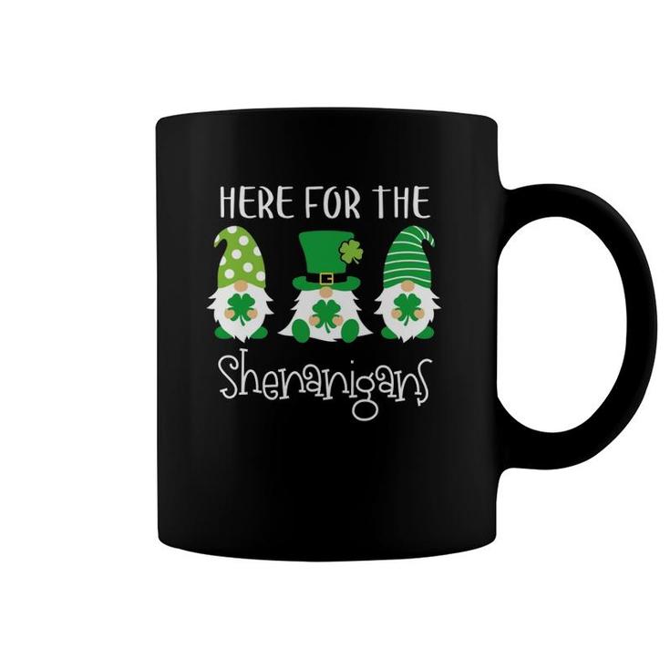 Here For The Shenanigans St Patrick's Day Gnome Coffee Mug
