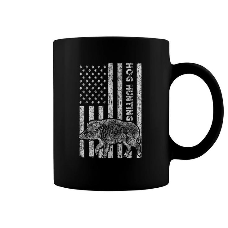 Hog Hunting American Flag Wild Vintage Pig Gift Coffee Mug