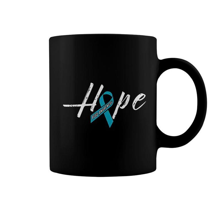 Hope Teal Ribbon Ptsd Awareness Outfit Gift Idea Coffee Mug